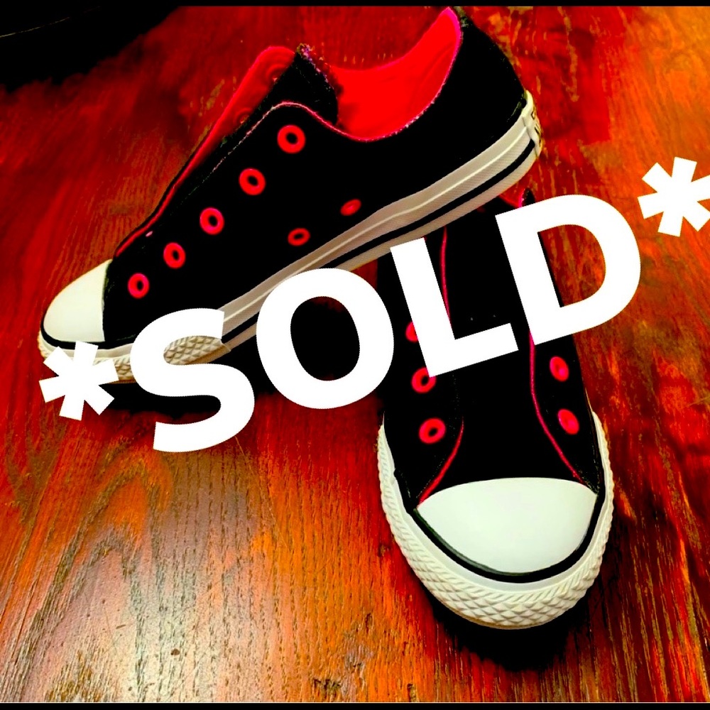 *SOLD* Converse- girl/youth size 3, pink and black, no shoe laces, like new